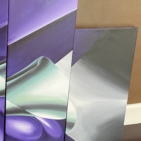 Original Purple oil Canvas painting!!Beautiful print I loved it - I bought 2 - Picture 3 of 6